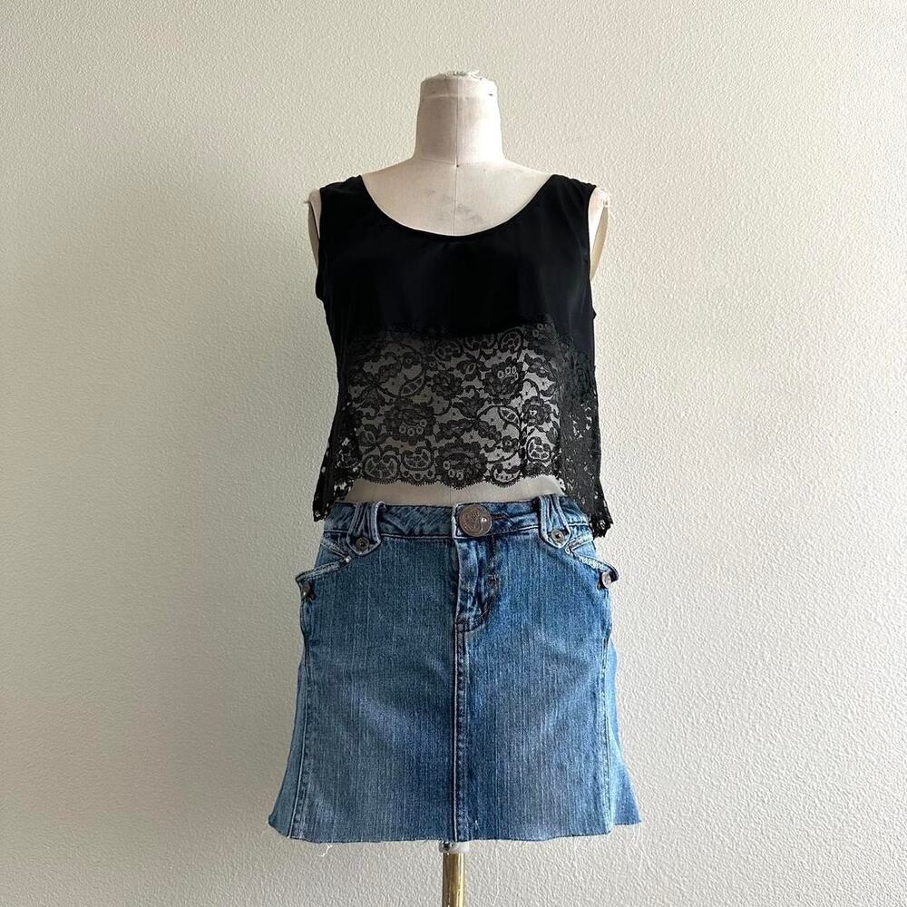 handmade black nylon ace sleeveless tank top